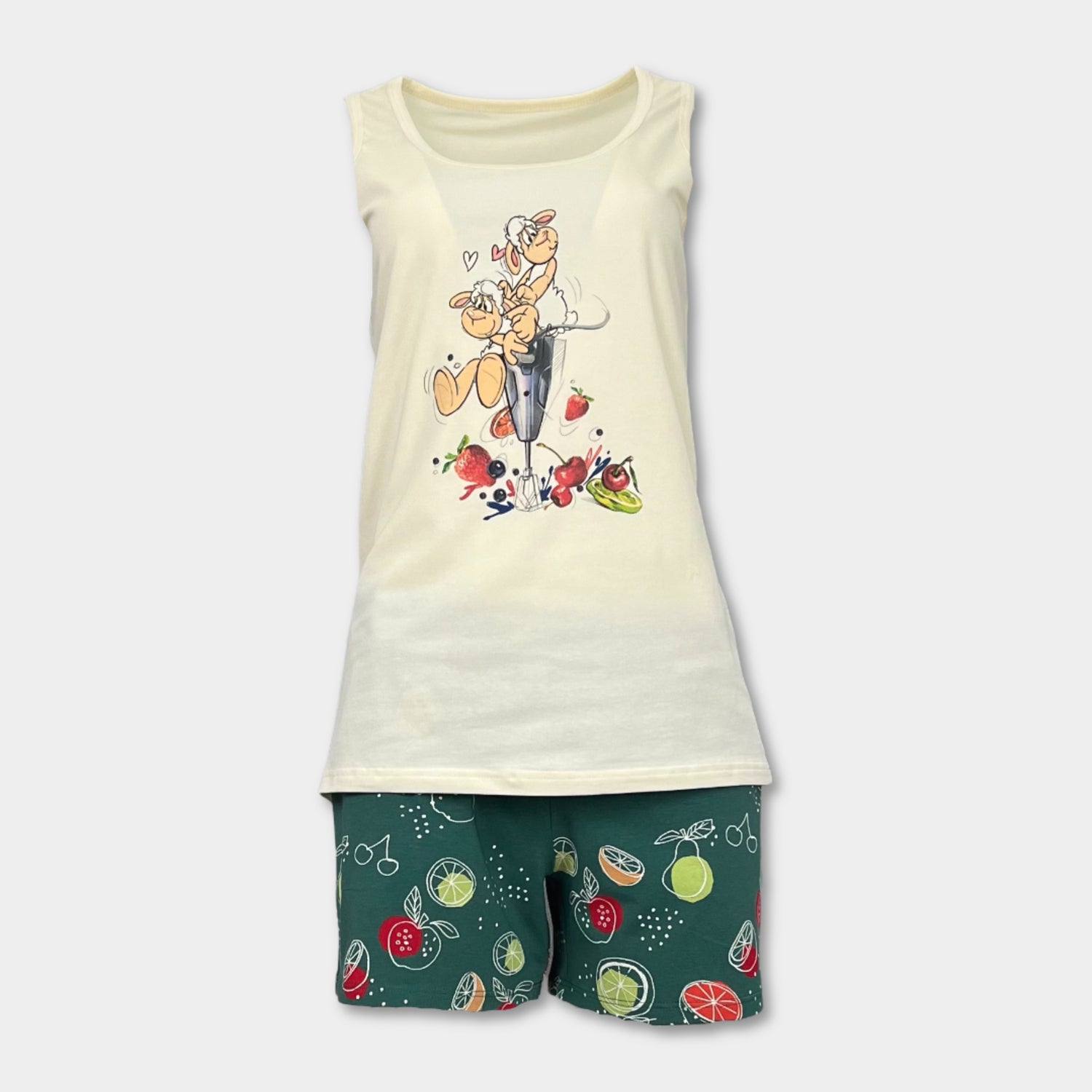 Лятна дамска пижама "Cooking sheep"