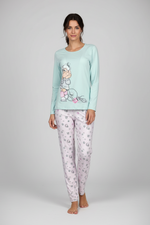 Дамска пижама синьо-розова