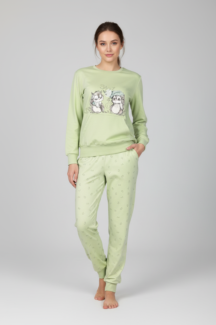 Дамска пижама с бухали