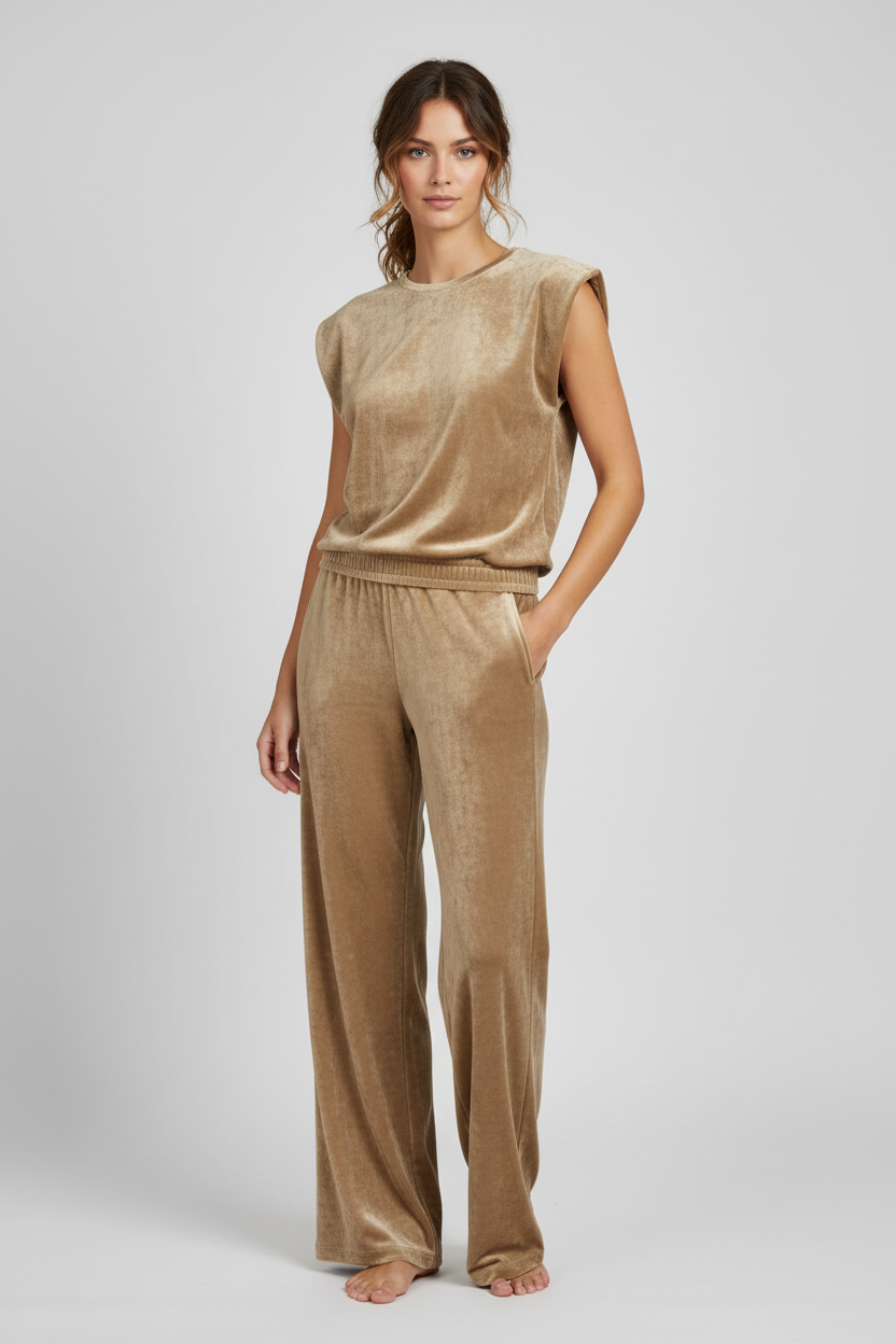 Нов модел в златист плюшен комплект