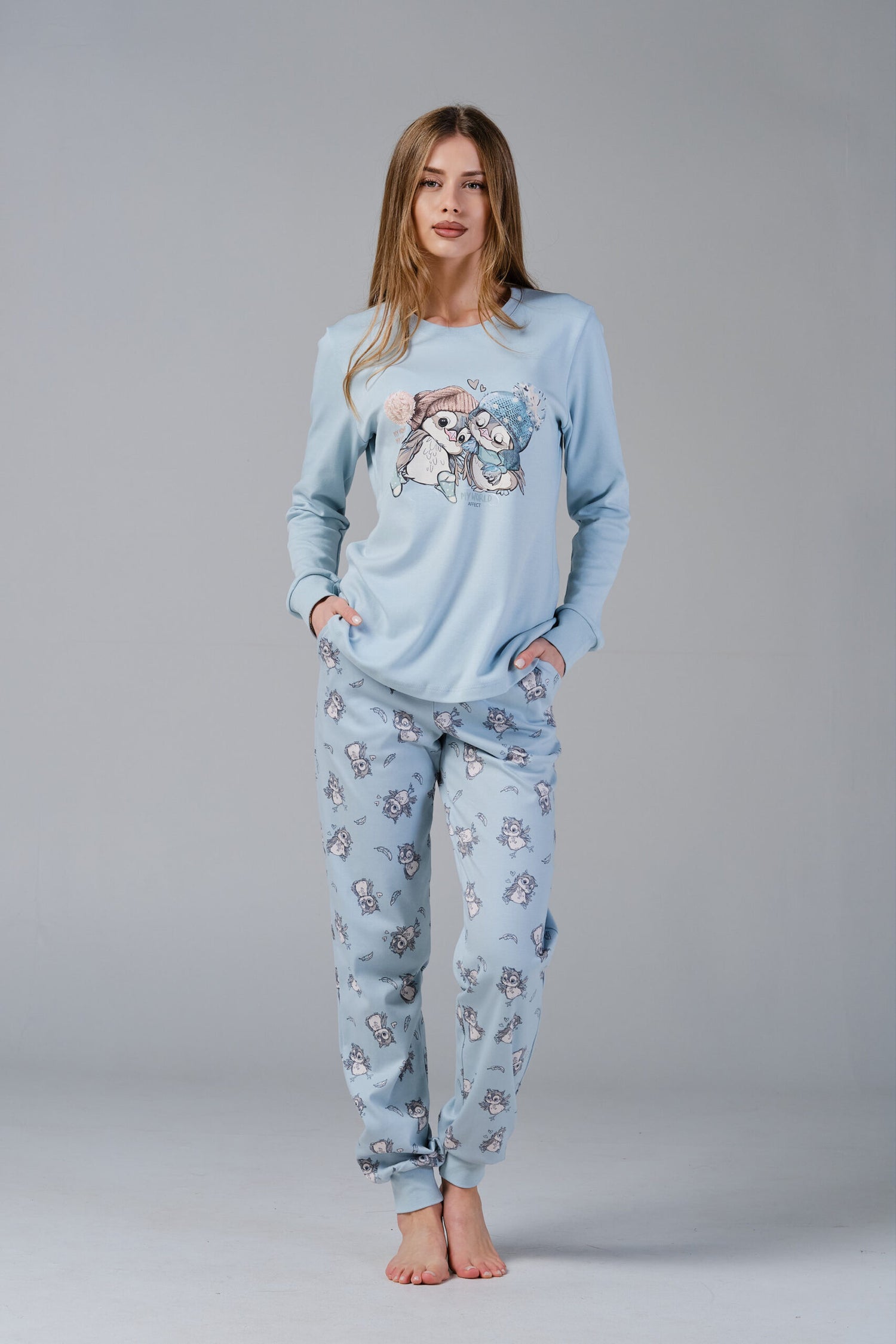 Зимна Дамска Пижама “Owls in love”