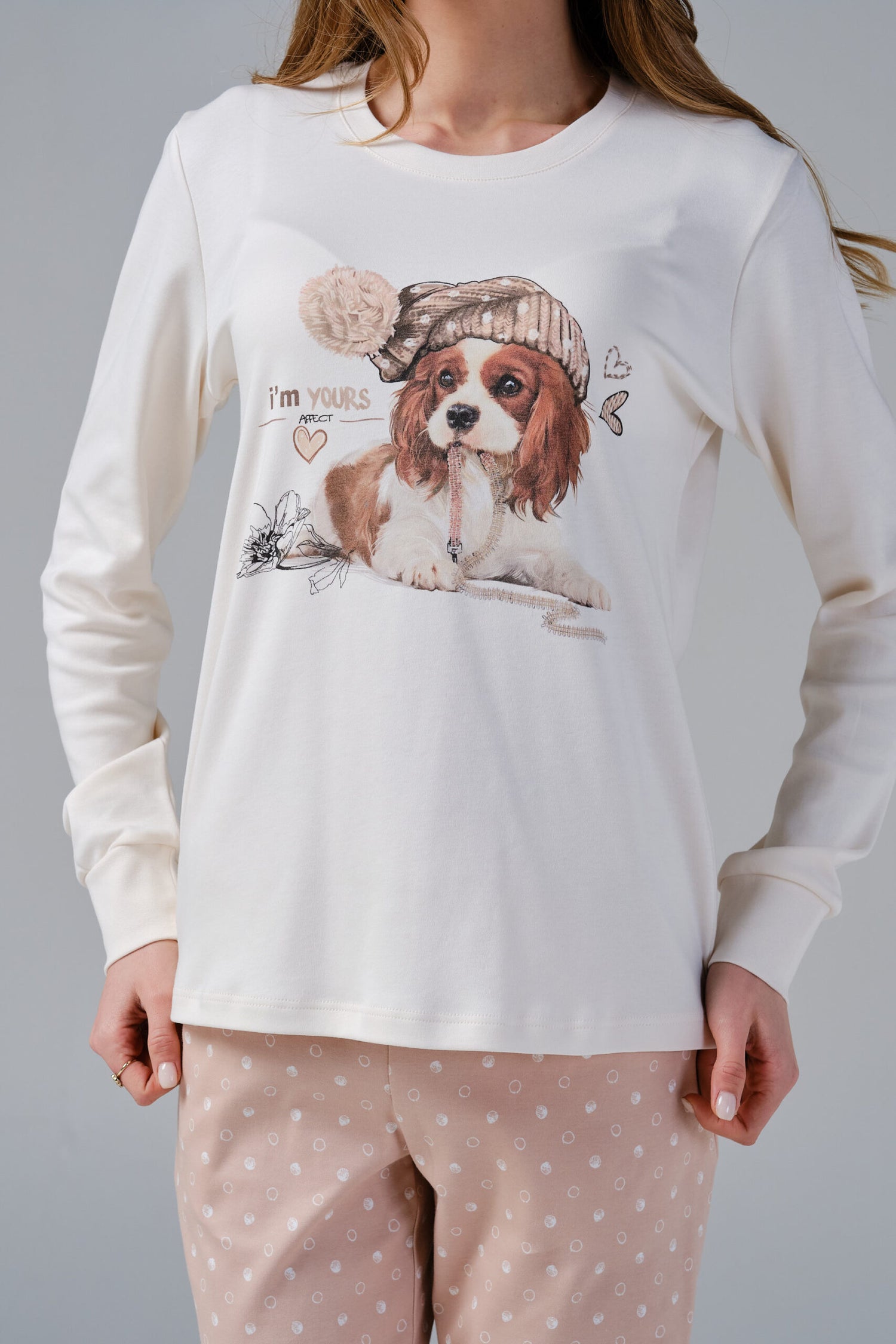 Зимна Дамска Пижама "Puppy Dreams"