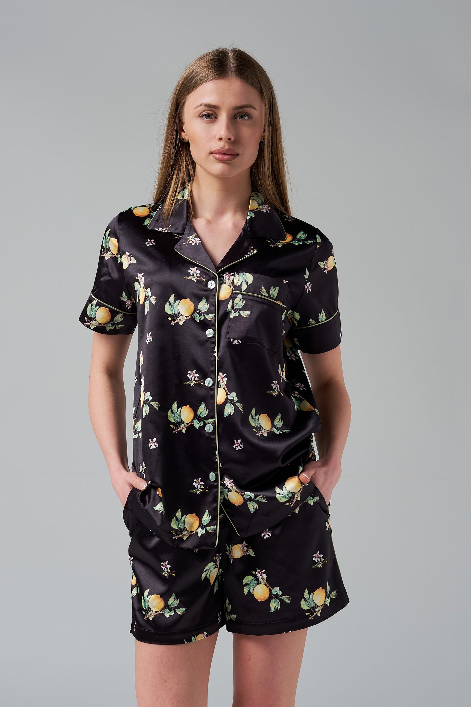 Лятна дамска пижама "Black Citrus"