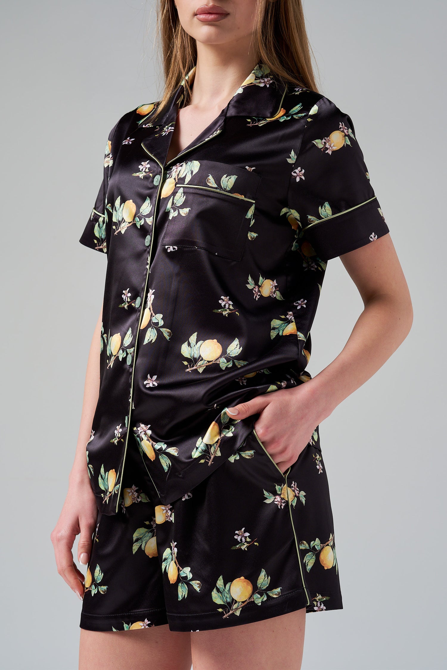 Лятна дамска пижама "Black Citrus"