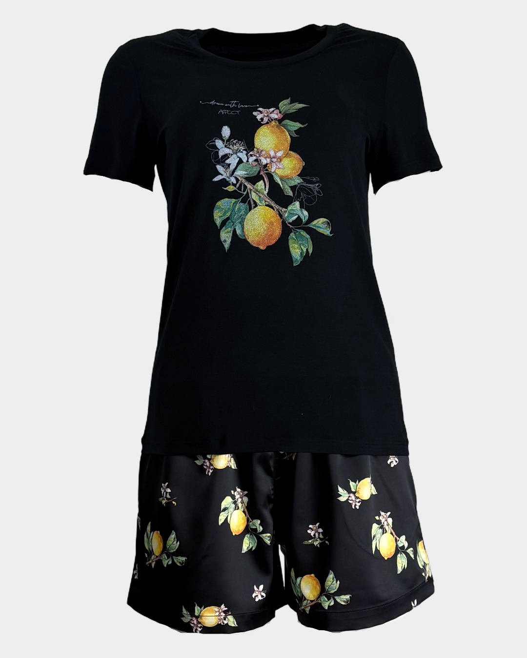 Дамска пижама  "Black lemon garden"