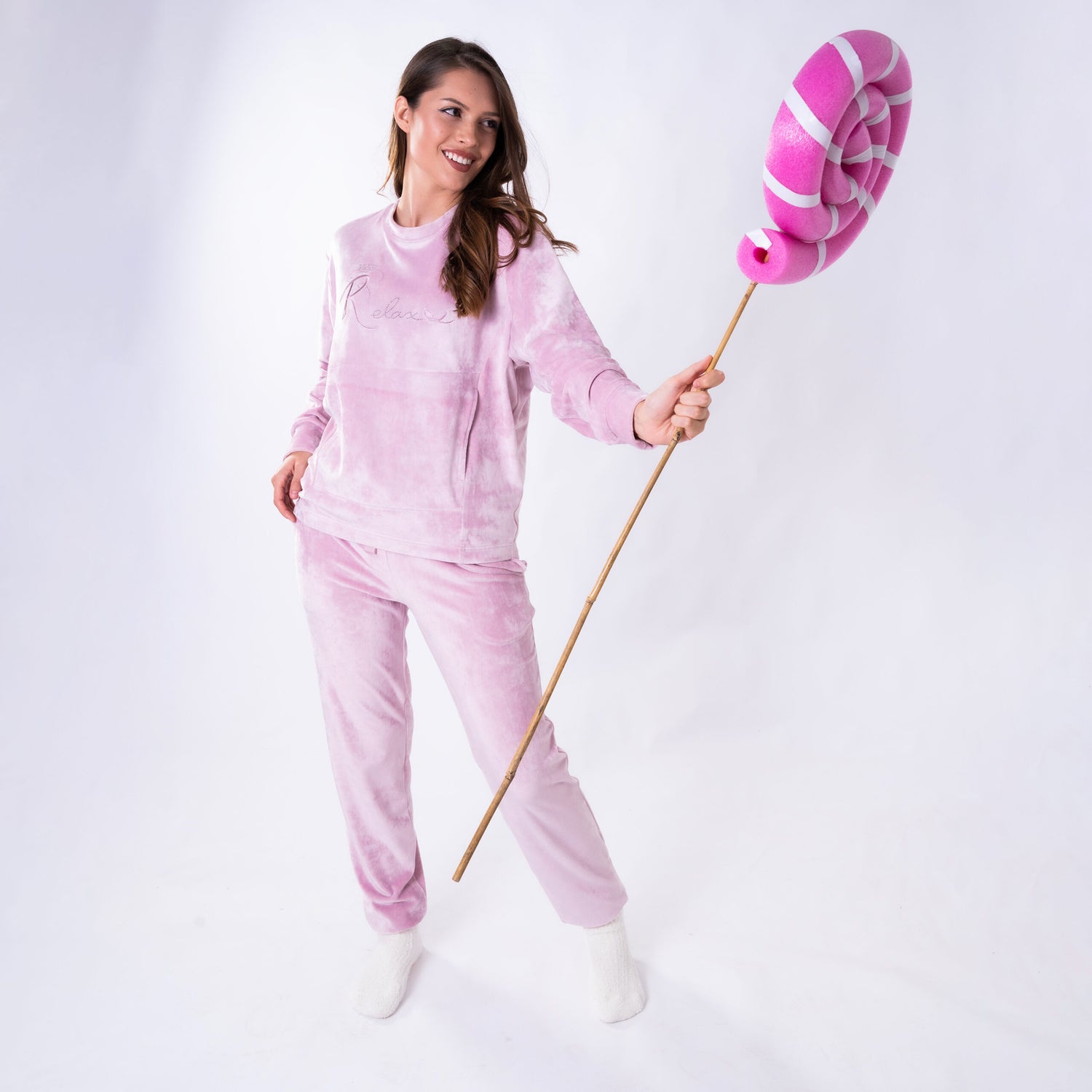 Дамски Домашен Комплект от плюш "Pink"