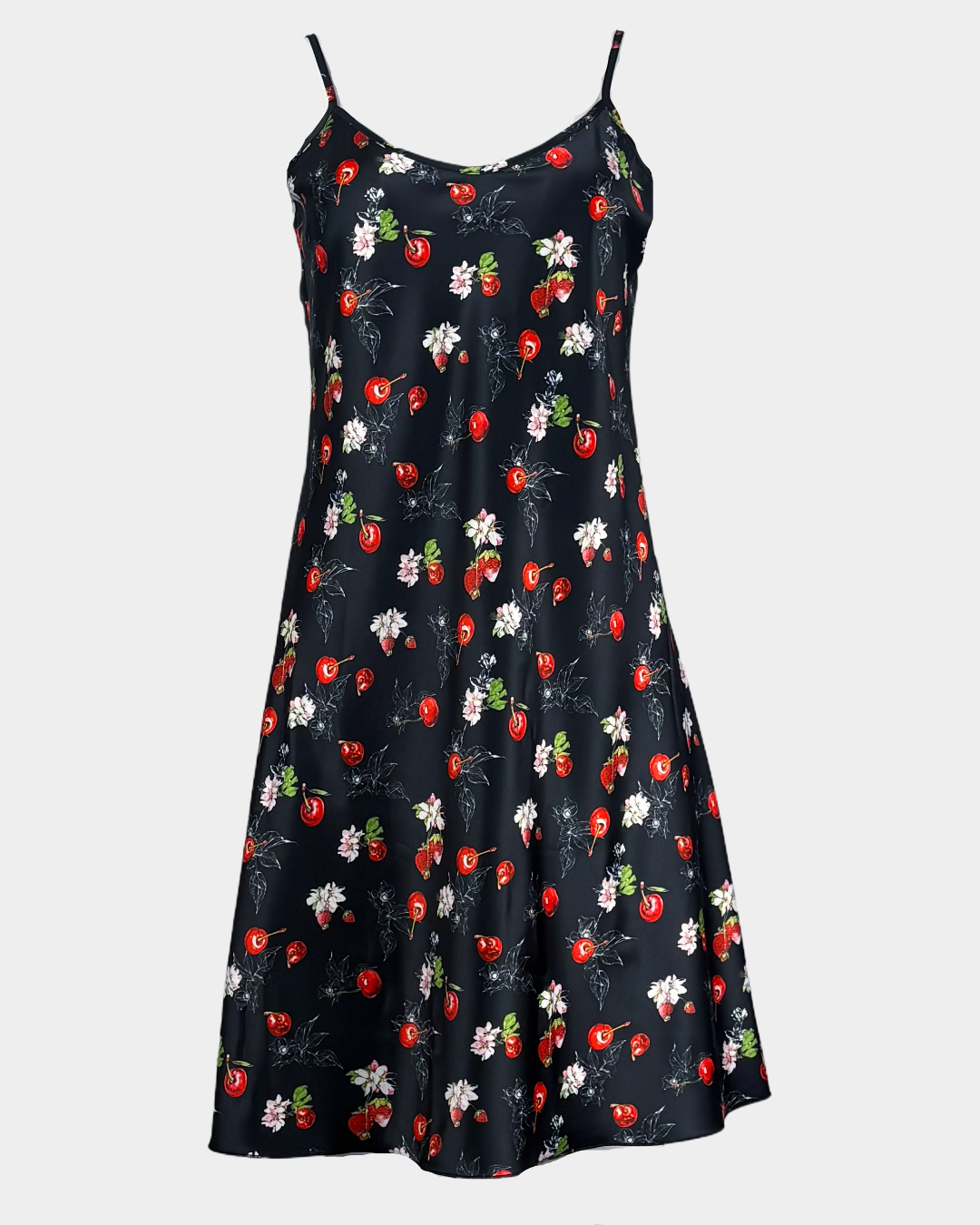 Дамска сатенена нощница "Midnight Cherry"