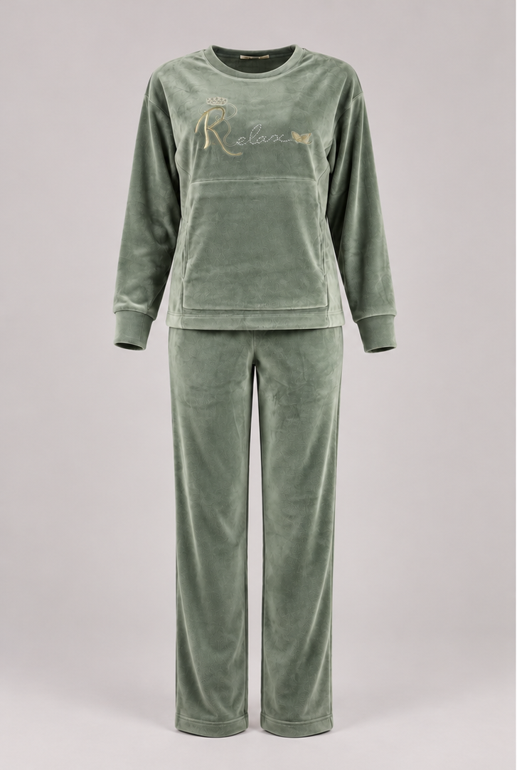 Дамски Домашен Комплект от плюш "Relax in Mint"