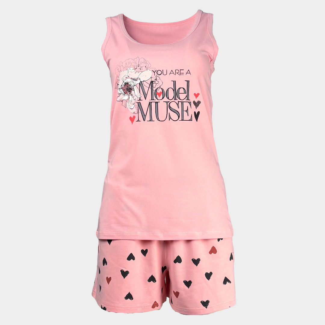 Лятна дамска пижама "Pink Style"