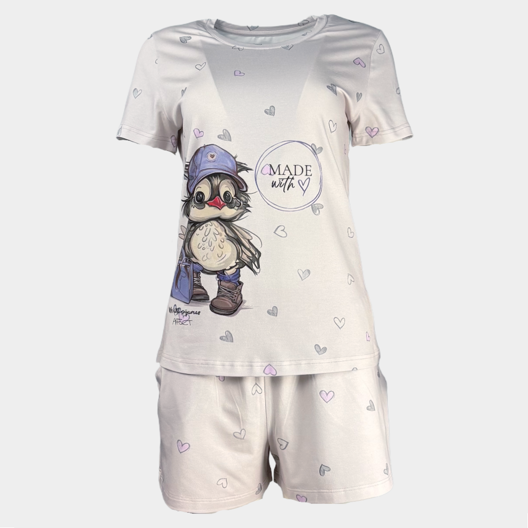 Лятна дамска пижама "Chill hearts"