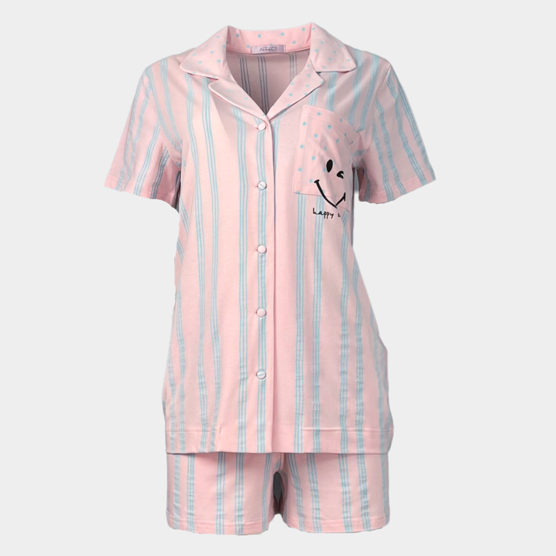 Лятна дамска пижама "Happy smiley"