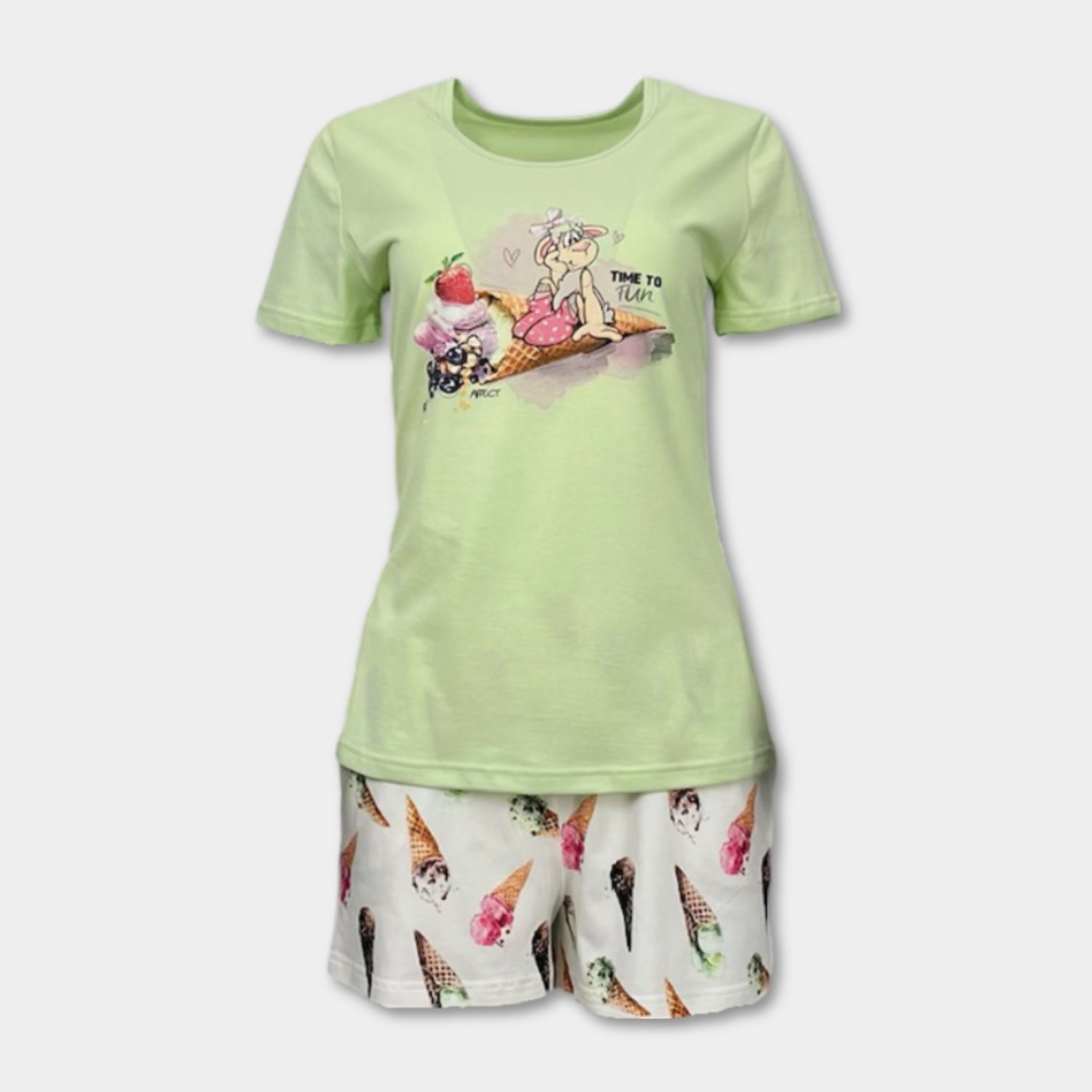 Лятна дамска пижама "Menta ice cream"