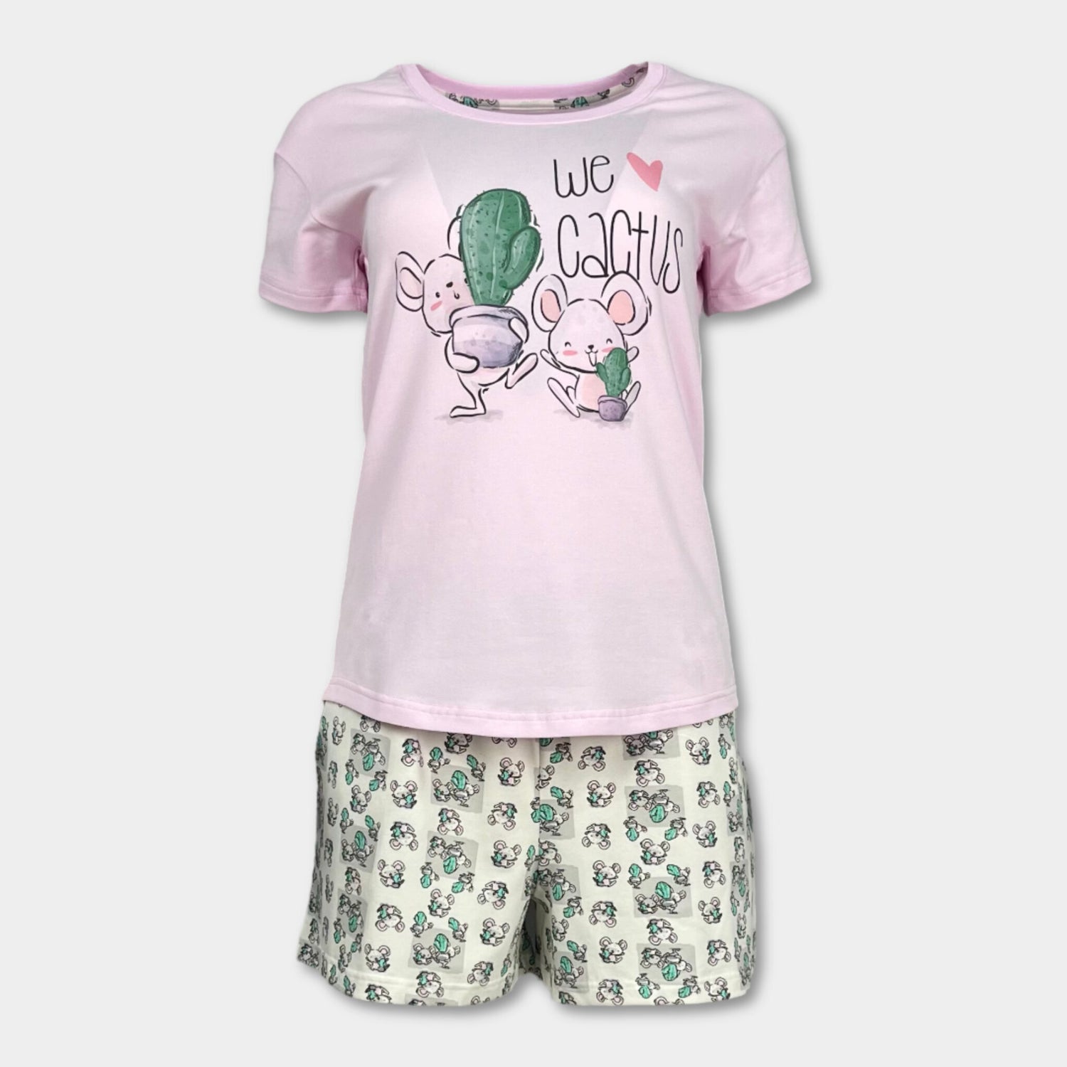 Лятна дамска пижама "Mouse world"