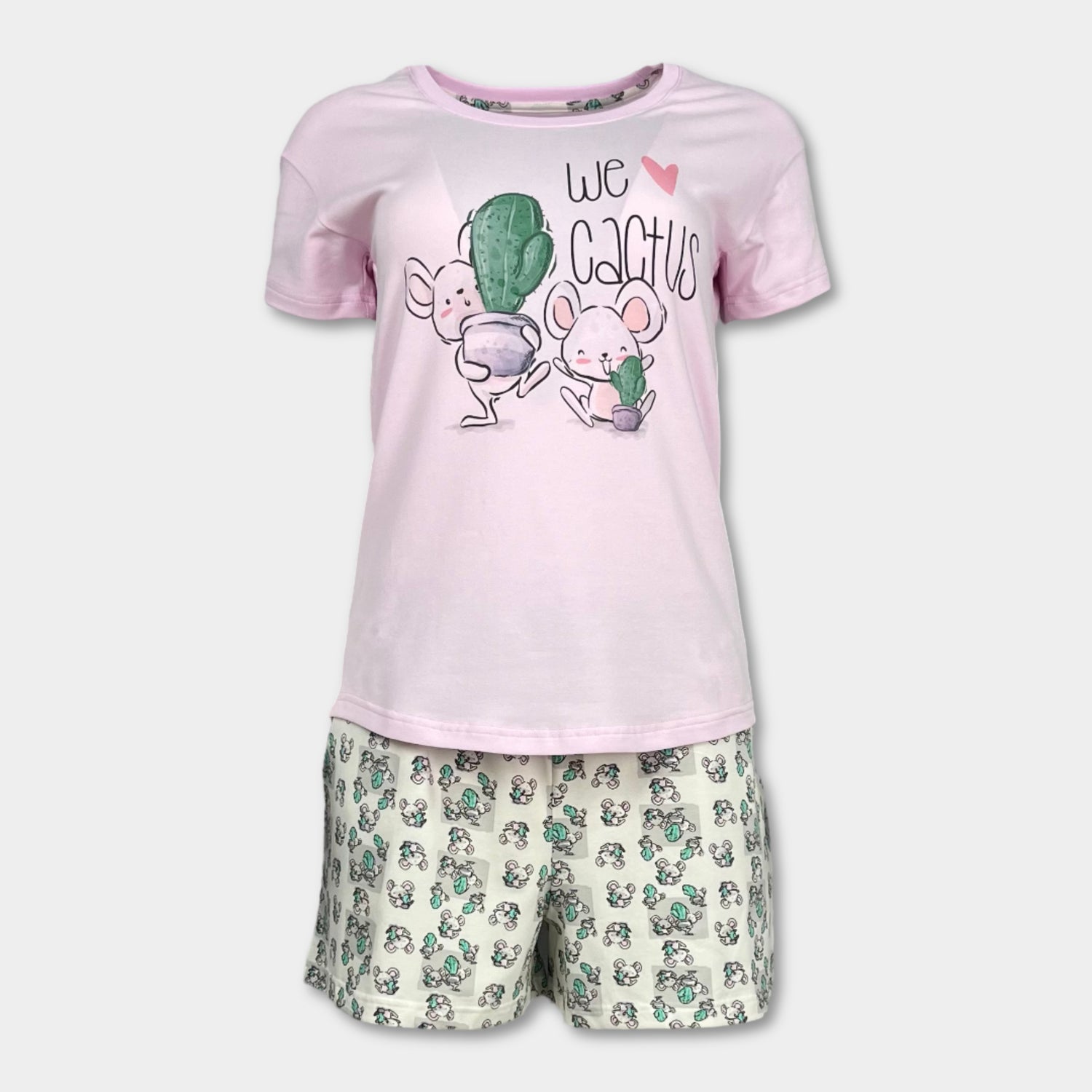 Лятна дамска пижама "Mouse world"