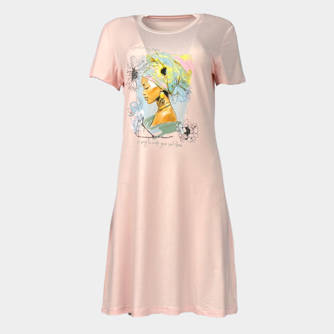Дамска нощница с къс ръкав "Art"