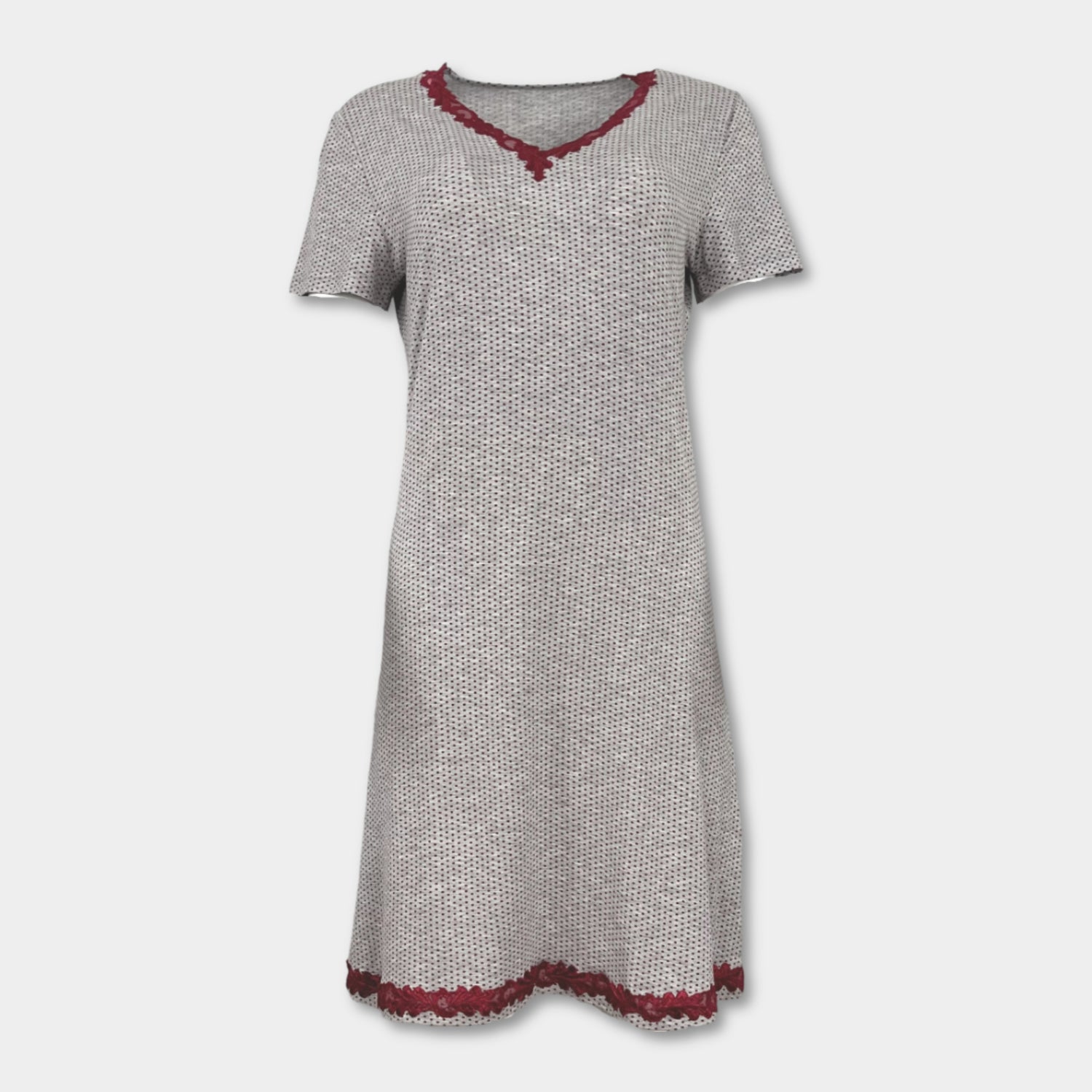 Дамска нощница с къс ръкав "Red Dots"