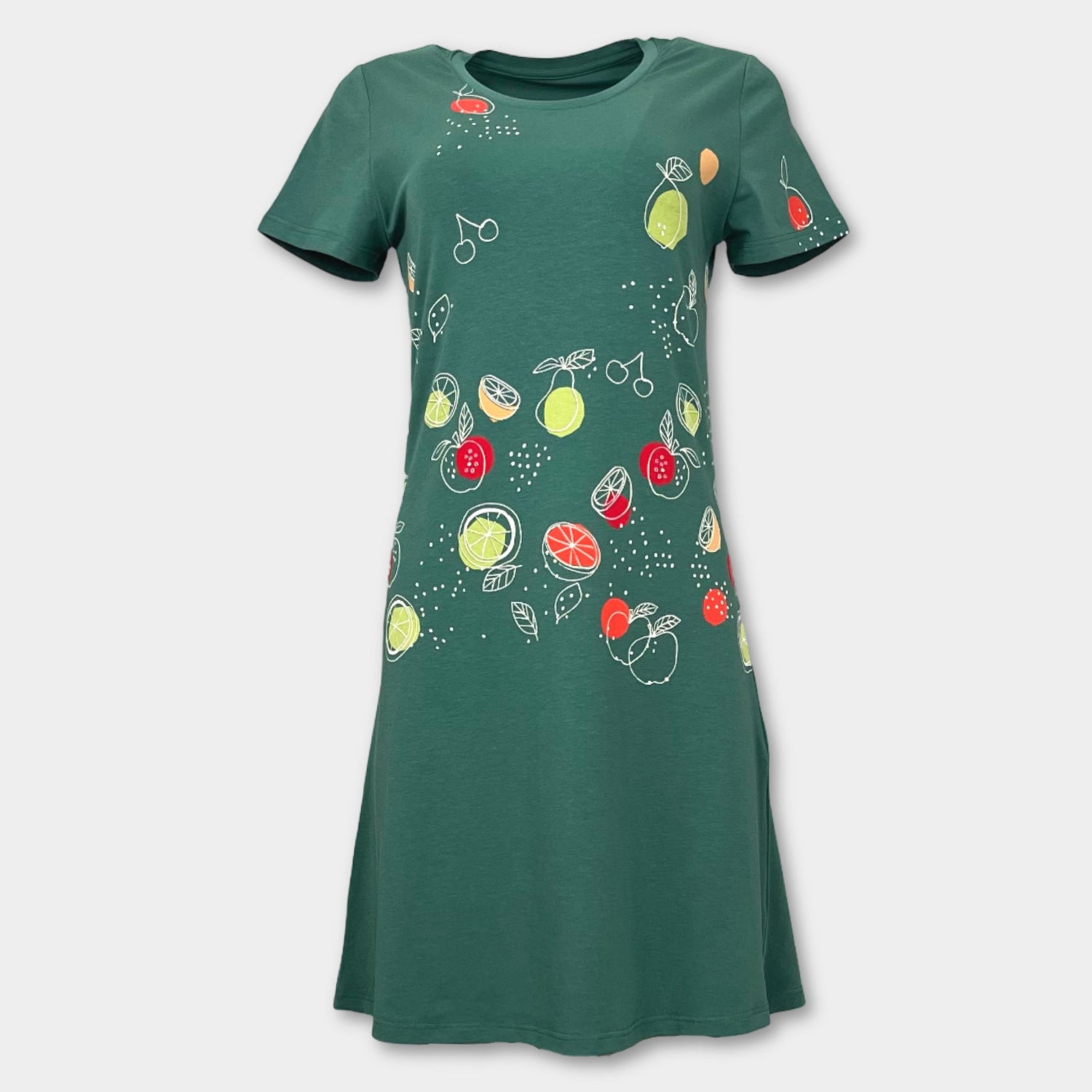 Дамска нощница с къс ръкав "Green Fruits"