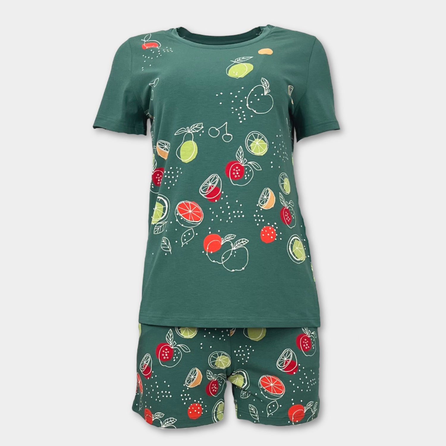 Лятна дамска пижама "Green Fruits"