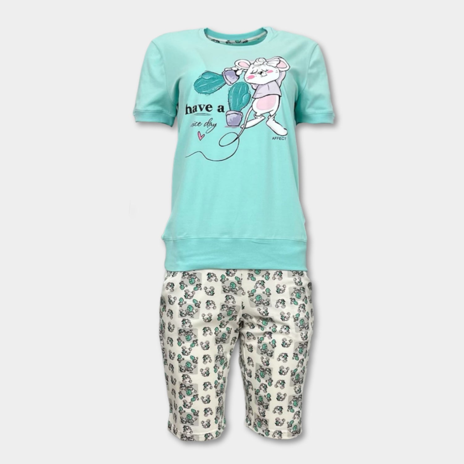 Лятна дамска пижама "Mouse world"