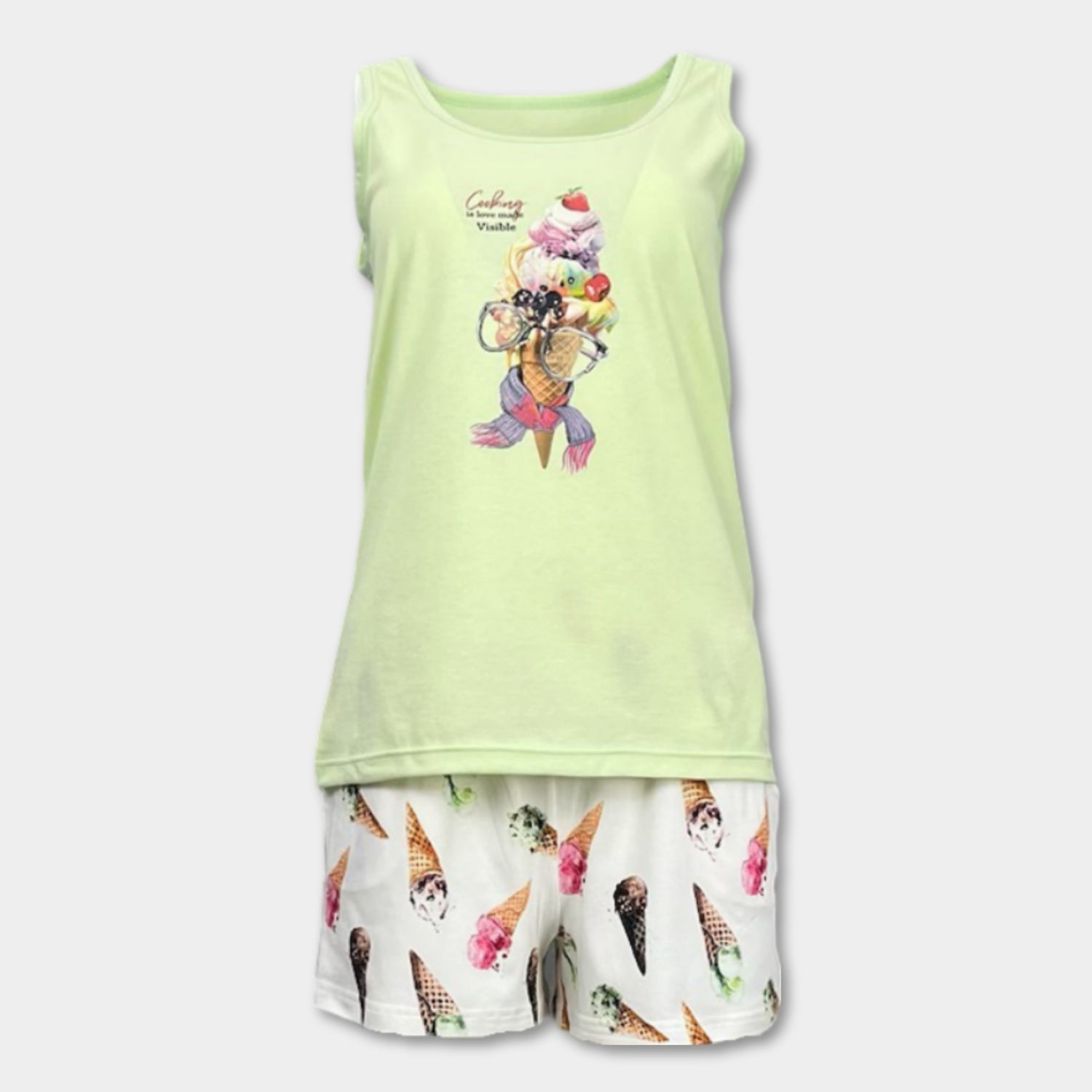 Лятна дамска пижама "Cooking is Love"