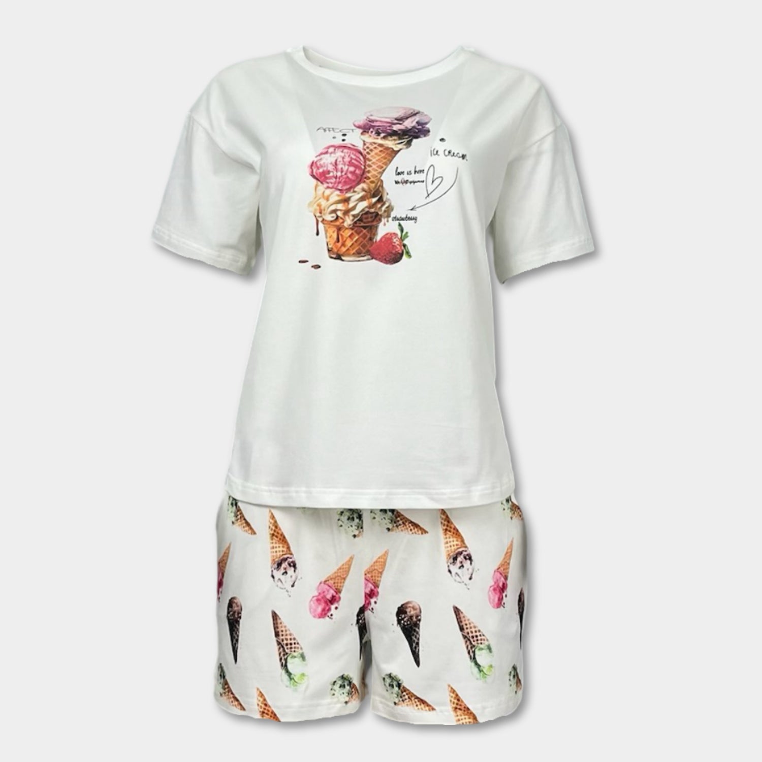 Лятна дамска пижама "Vanilla ice cream"