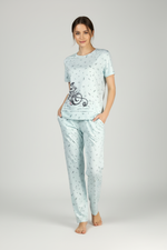 Дамска пижама с бухал и ноти
