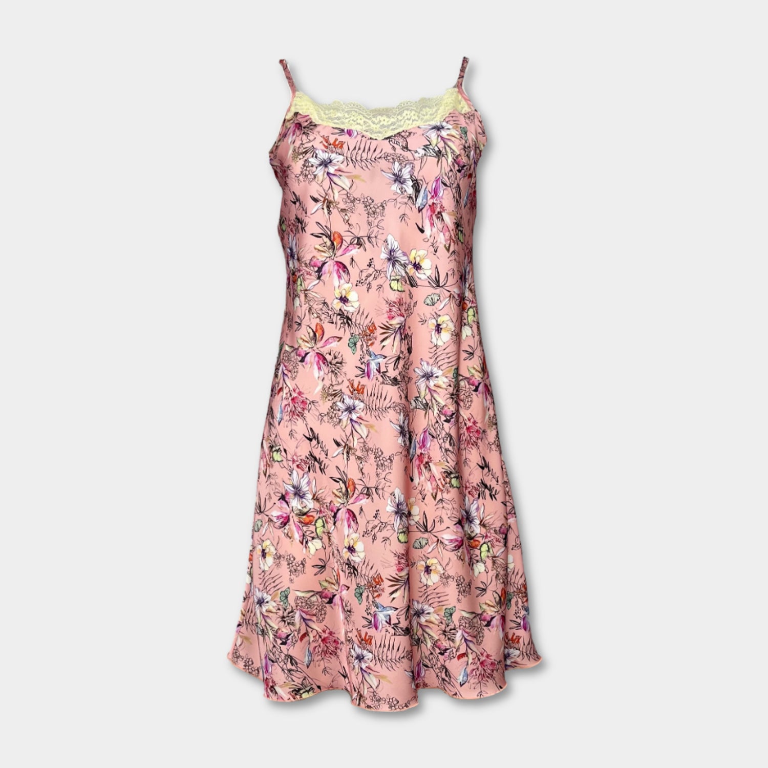 Дамска сатенена нощница "Pink Spring"