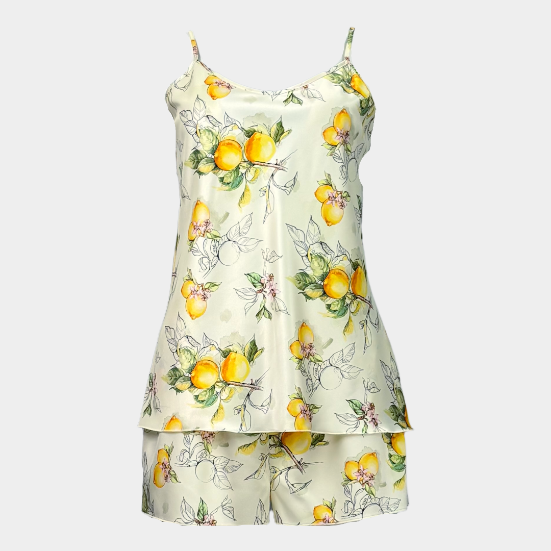Summer satin women's pajamas "Lemon whisper"