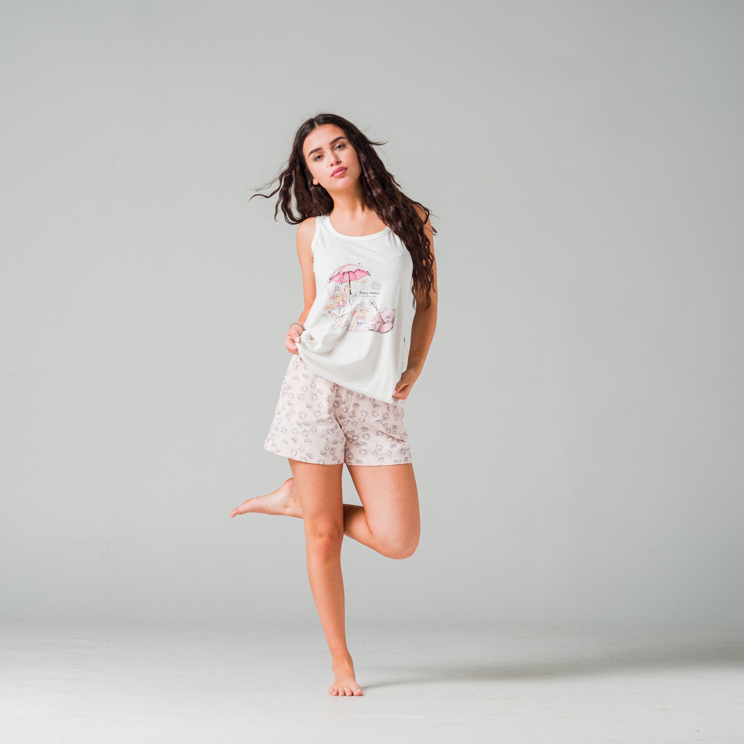 Лятна дамска пижама "Happy moments"