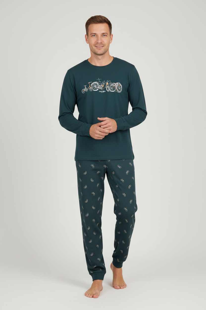 Мъж в тъмнозелена пижама Let's Roll