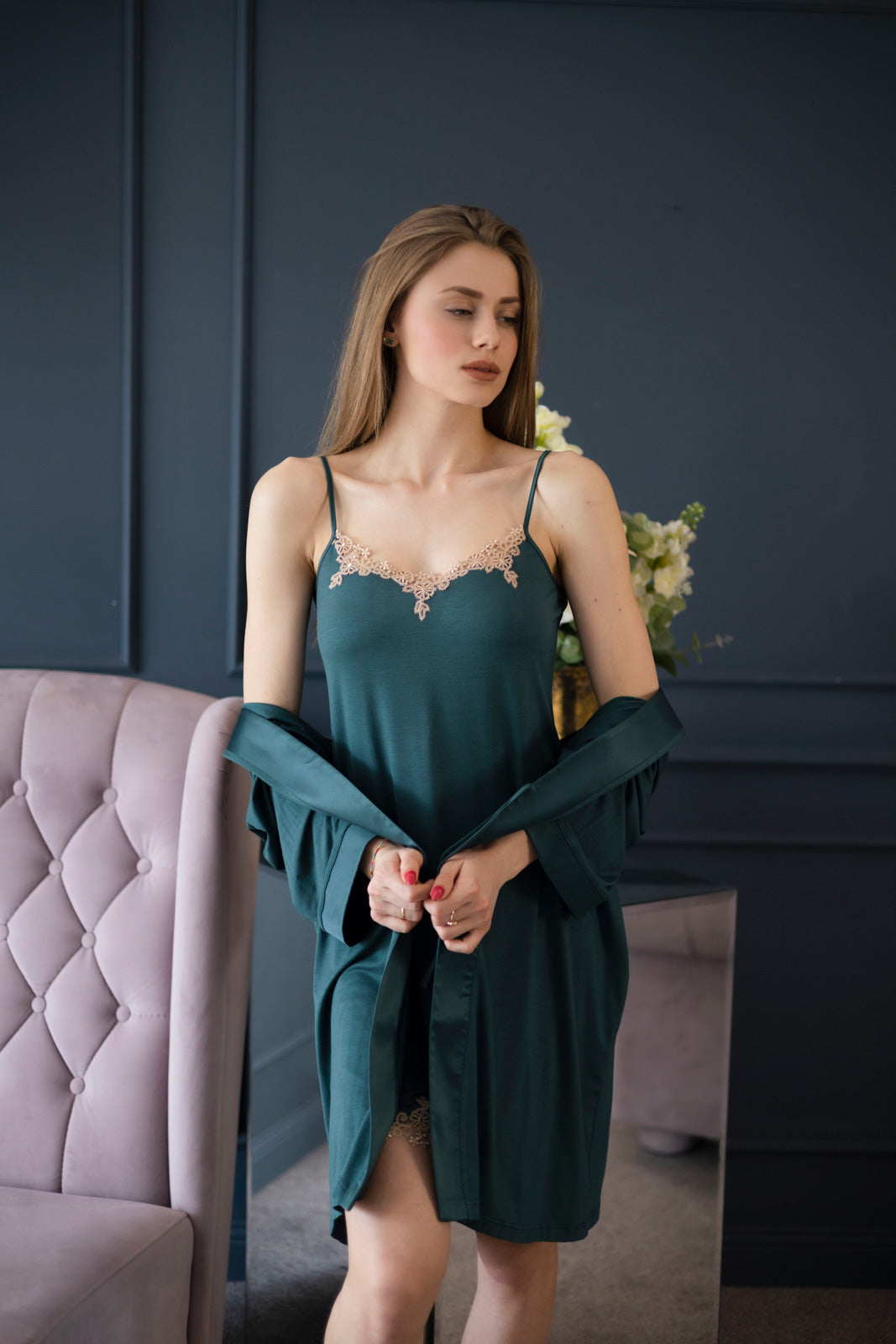 Халат от микромодал "Luxury Green"