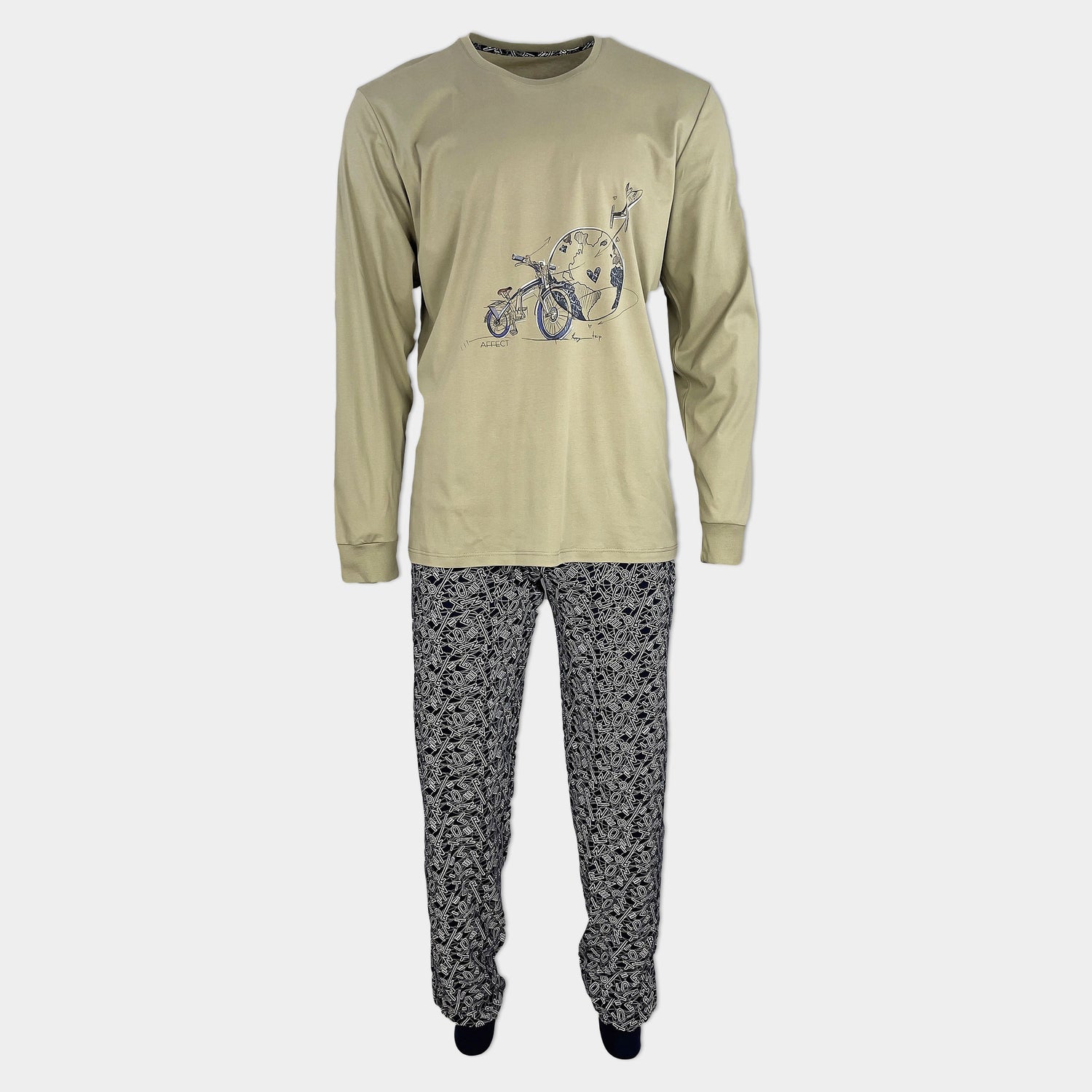Мъжка Пижама "Bike Around the World"