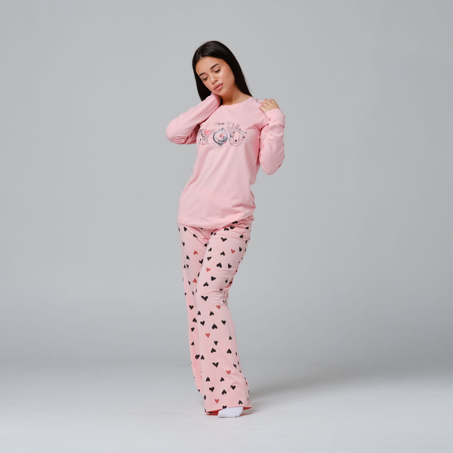Дамска Пижама "Pink heart"